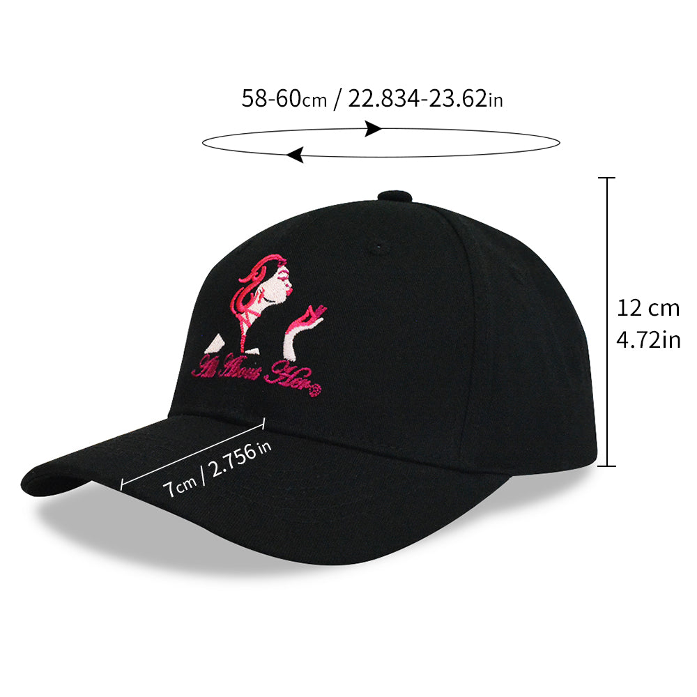 All About Her® Women’s Ponytail Baseball Cap – Adjustable Embroidered Hat for Curly Hair & Messy Buns