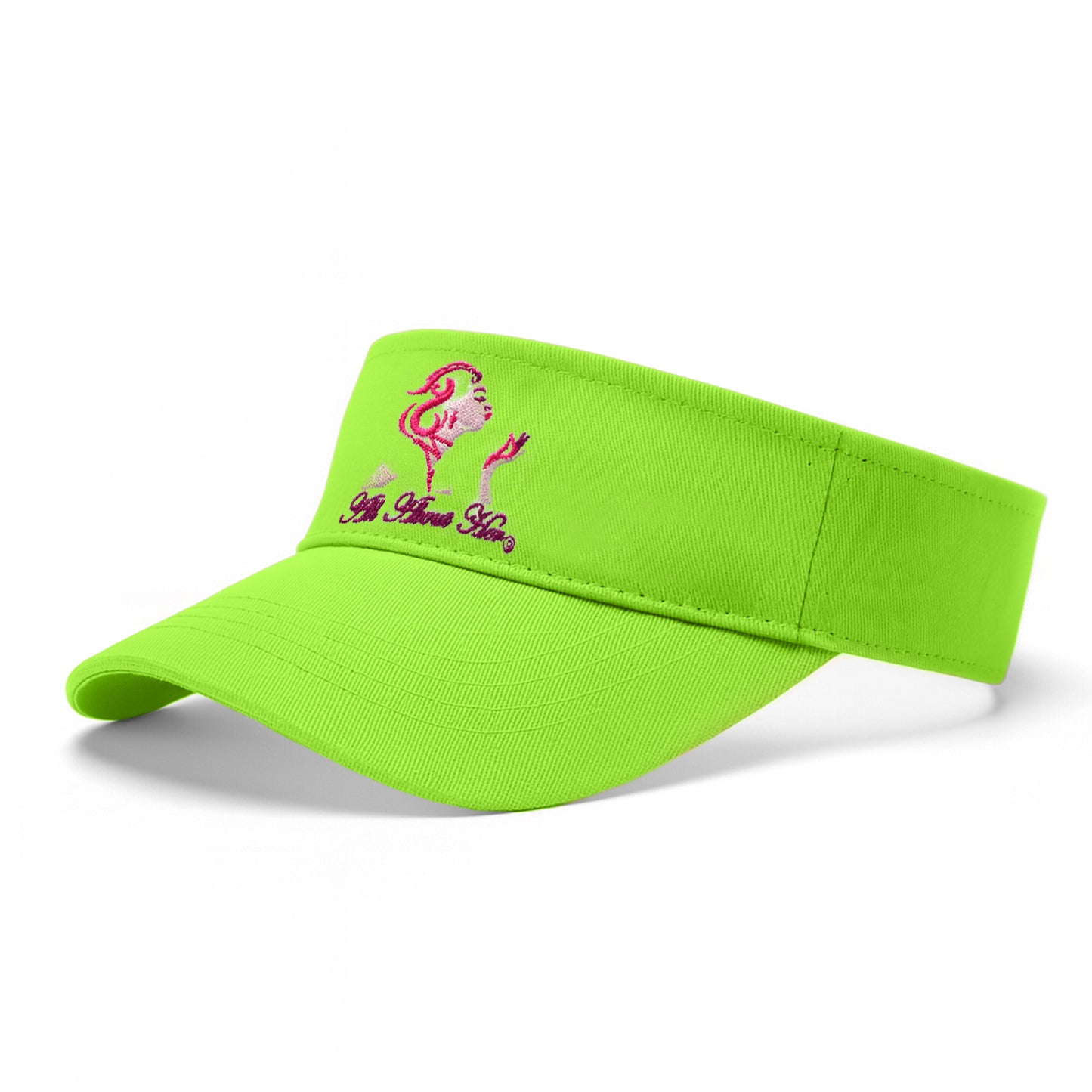 All About Her® 100% Cotton Women’s Visor – Lightweight, Adjustable Sun Hat with 3D Puff Embroidery