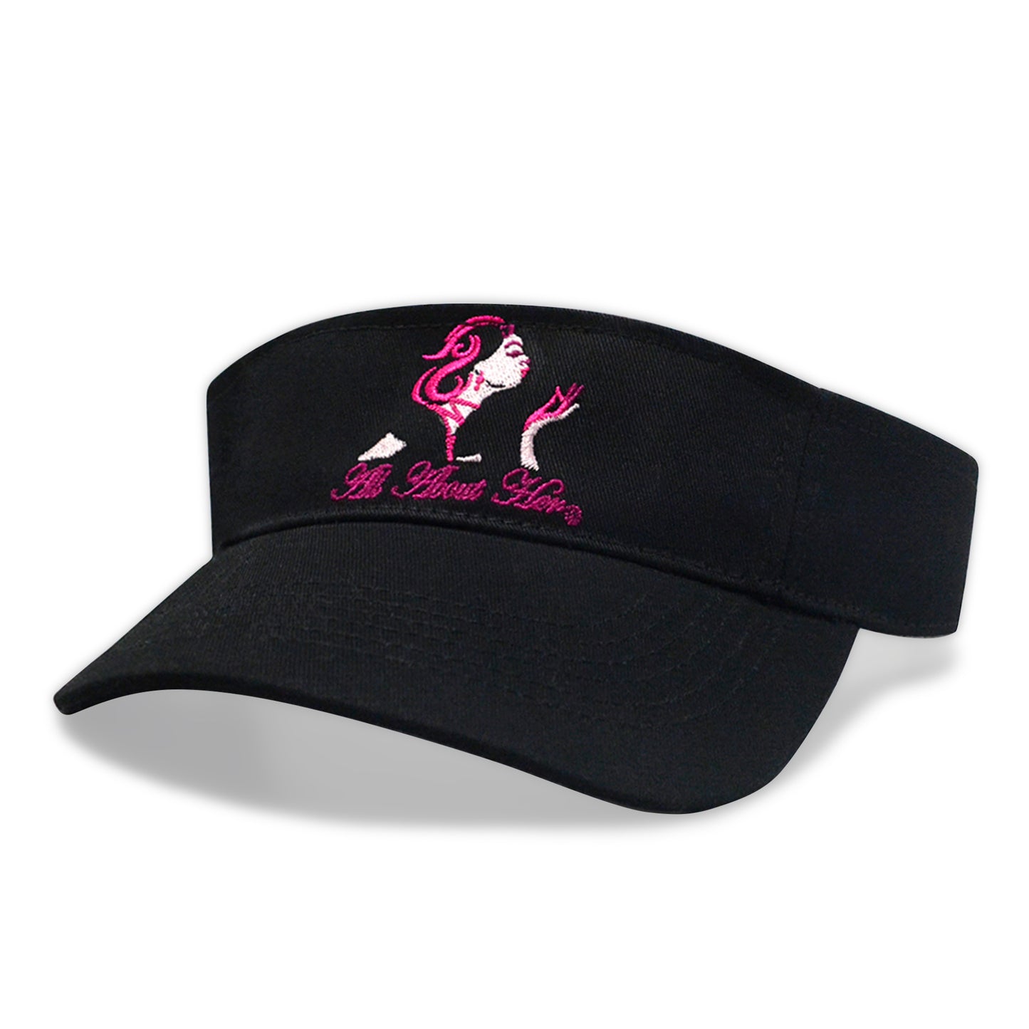 All About Her® 100% Cotton Women’s Visor – Lightweight, Adjustable Sun Hat with 3D Puff Embroidery