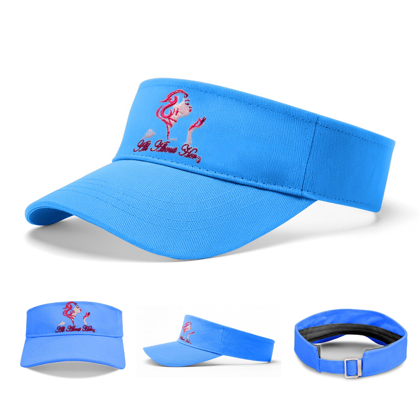 All About Her® 100% Cotton Women’s Visor – Lightweight, Adjustable Sun Hat with 3D Puff Embroidery