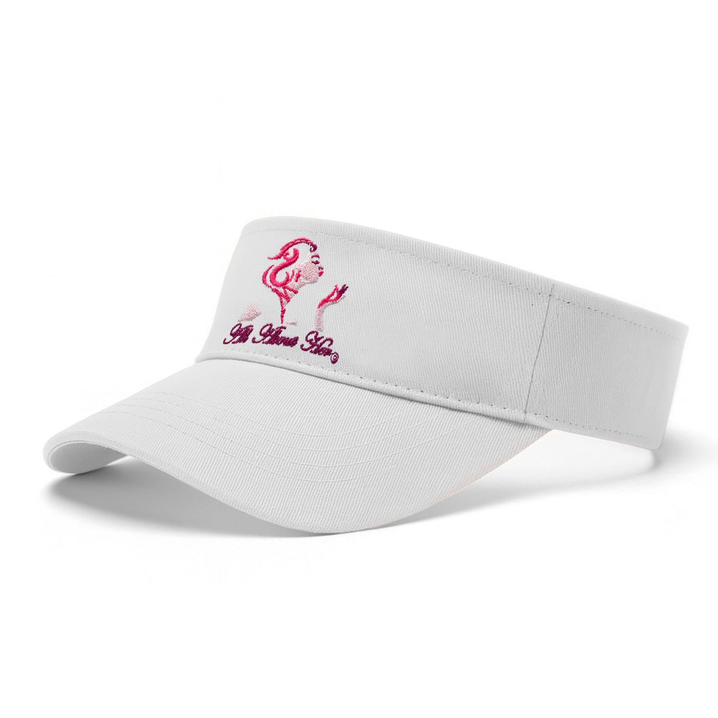 All About Her® 100% Cotton Women’s Visor – Lightweight, Adjustable Sun Hat with 3D Puff Embroidery