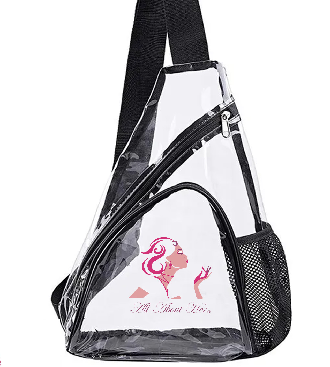 All About Her® Clear Sling Bag Crossbody with Bottle Holder