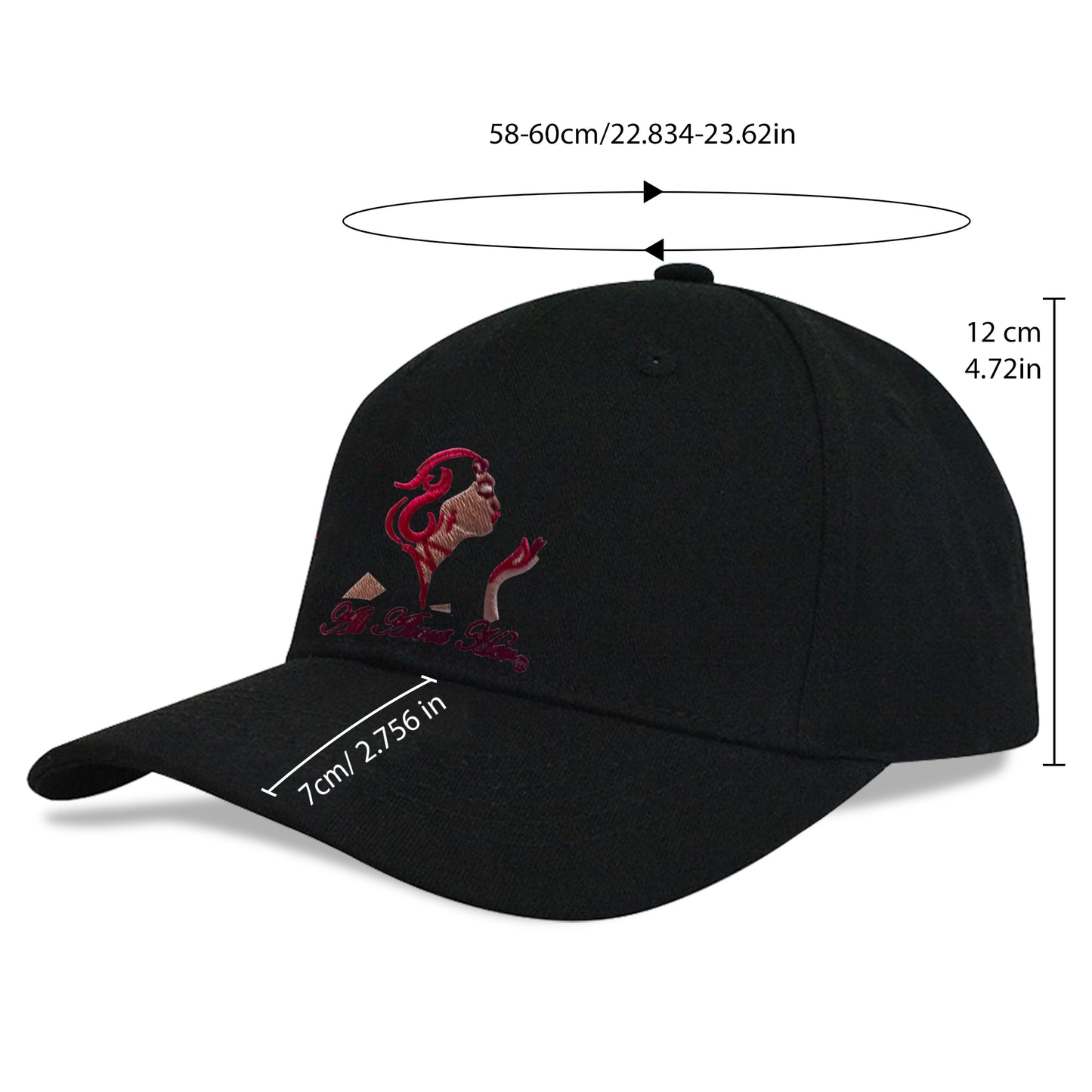 All About Her® Women’s Ponytail Baseball Cap – Adjustable Embroidered Hat for Curly Hair & Messy Buns