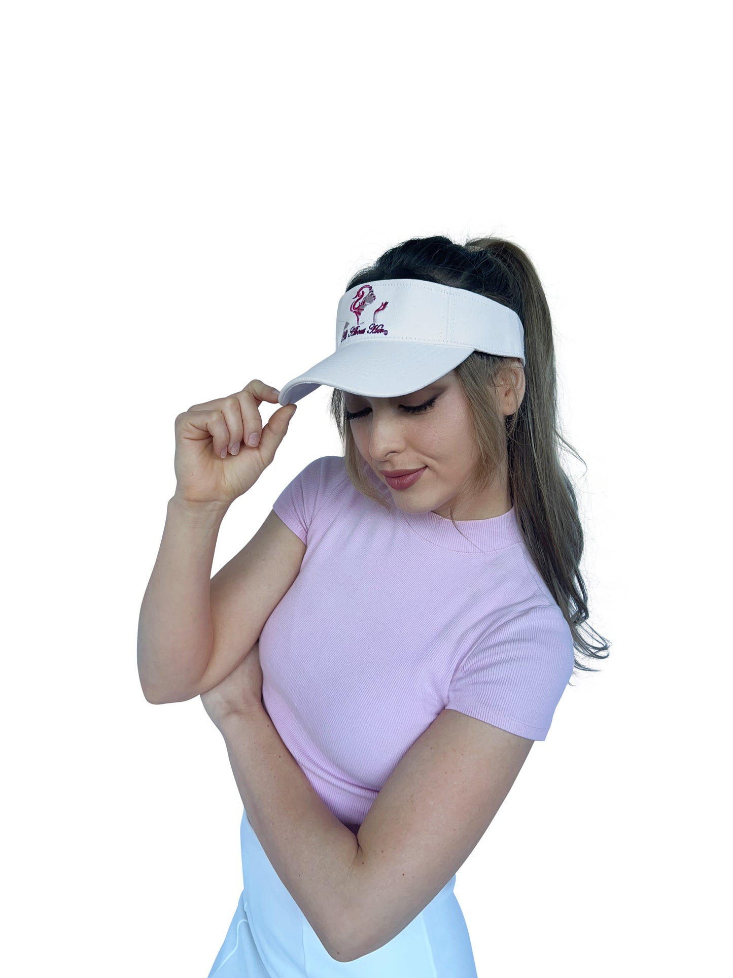 All About Her® 100% Cotton Women’s Visor – Lightweight, Adjustable Sun Hat with 3D Puff Embroidery