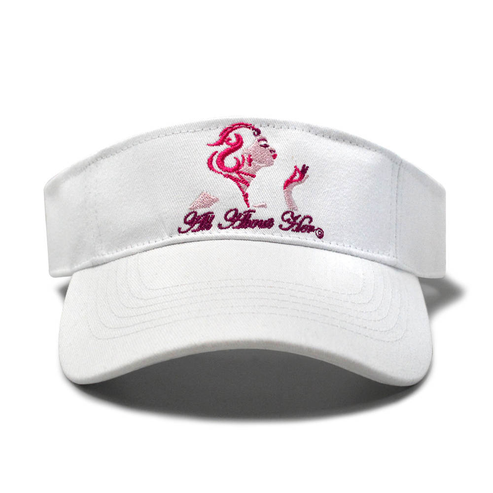 All About Her® 100% Cotton Women’s Visor – Lightweight, Adjustable Sun Hat with 3D Puff Embroidery