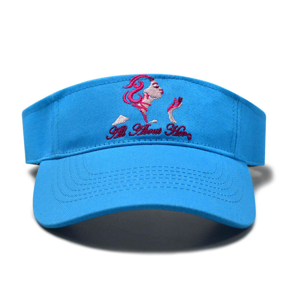 All About Her® 100% Cotton Women’s Visor – Lightweight, Adjustable Sun Hat with 3D Puff Embroidery