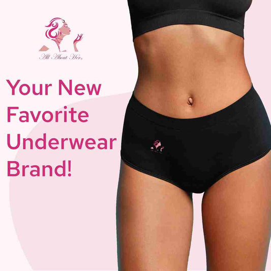 All About Her® Black cotton bamboo underwear for women