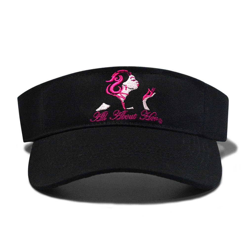 All About Her® 100% Cotton Women’s Visor – Lightweight, Adjustable Sun Hat with 3D Puff Embroidery