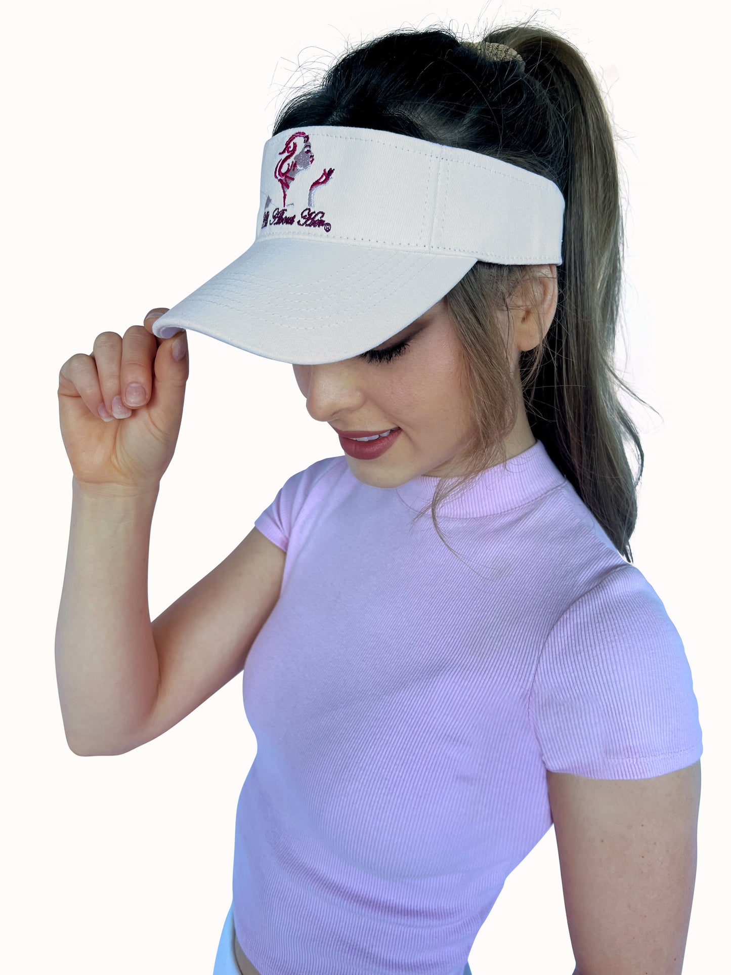 All About Her® 100% Cotton Women’s Visor – Lightweight, Adjustable Sun Hat with 3D Puff Embroidery