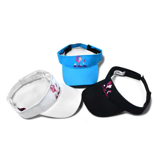 All About Her® 100 % Cotton 3D Embroidery Visor Hat for Women Lightweight w/Adjustable strap