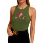 All About Her® Women’s Ribbed Sleeveless Tank Top – High Neck Slim Fit Casual Cotton Shirt
