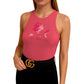 All About Her® Women’s Ribbed Sleeveless Tank Top – High Neck Slim Fit Casual Cotton Shirt