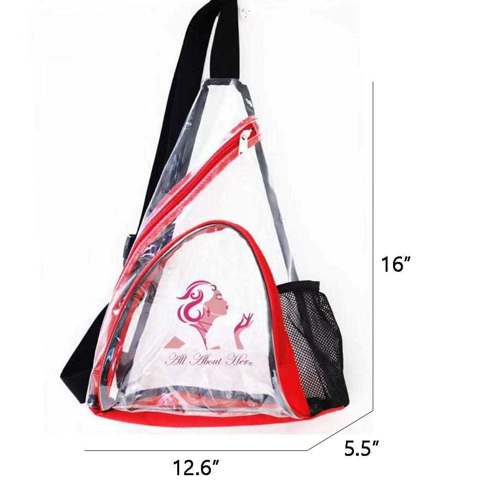 All About Her® Clear Sling Bag Crossbody with Bottle Holder