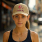 All About Her® Women’s Ponytail Baseball Cap – Adjustable Embroidered Hat for Curly Hair & Messy Buns