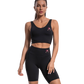 All About Her® Women's 2 Piece Set Sport Bra Tank Top Short Set w/pockets