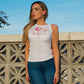 All About Her®  Women's White Ribbed Racerback Tank Top – Fitted Knit Everyday Basic