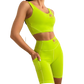 All About Her® Women's 2 Piece Set Sport Bra Tank Top Short Set w/pockets