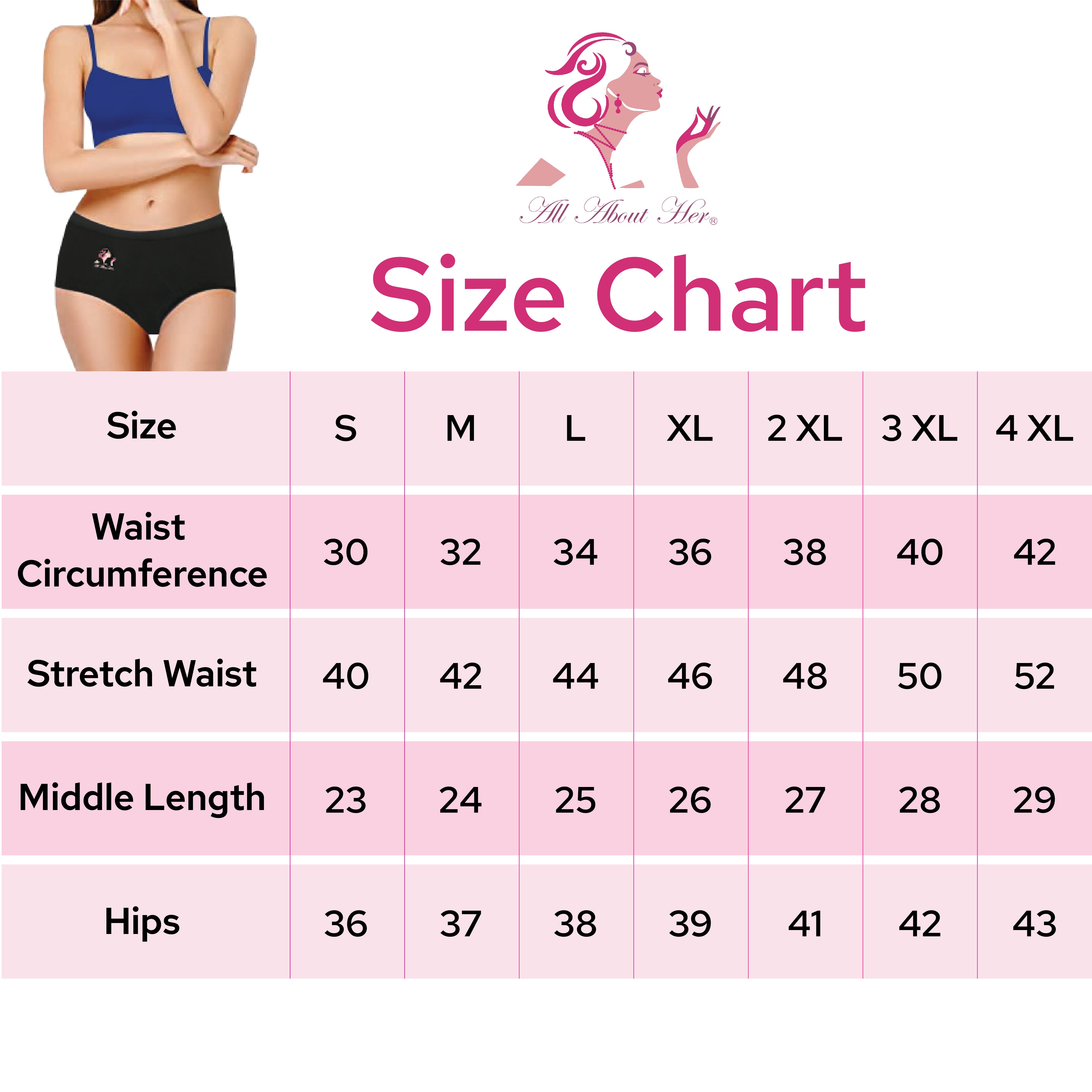 All About Her® Black cotton bamboo underwear for women All About Her
